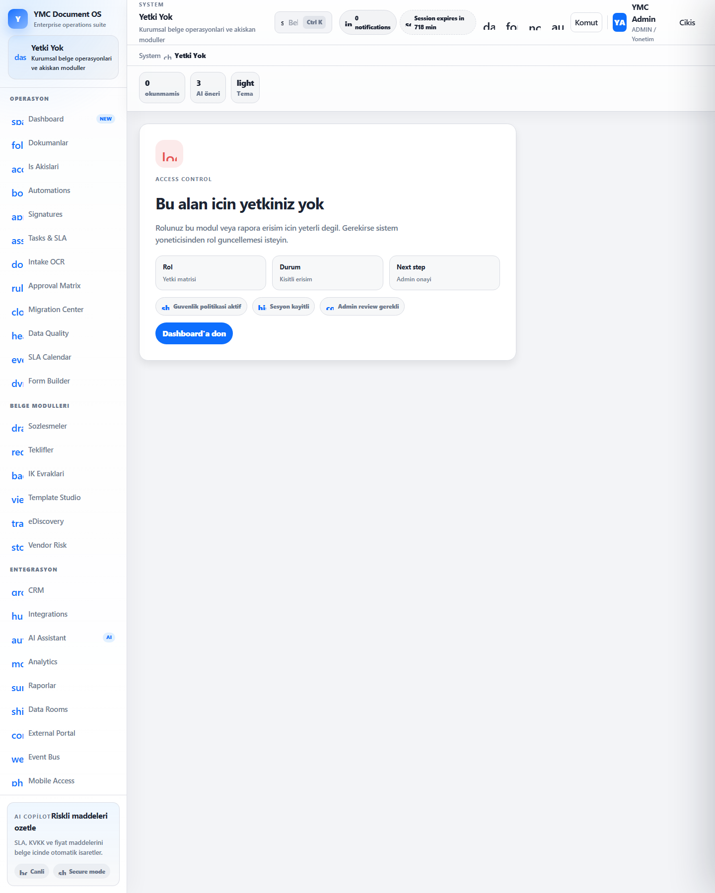 YMC DMS — Analytics — Decision-support visual analytics and trend reports