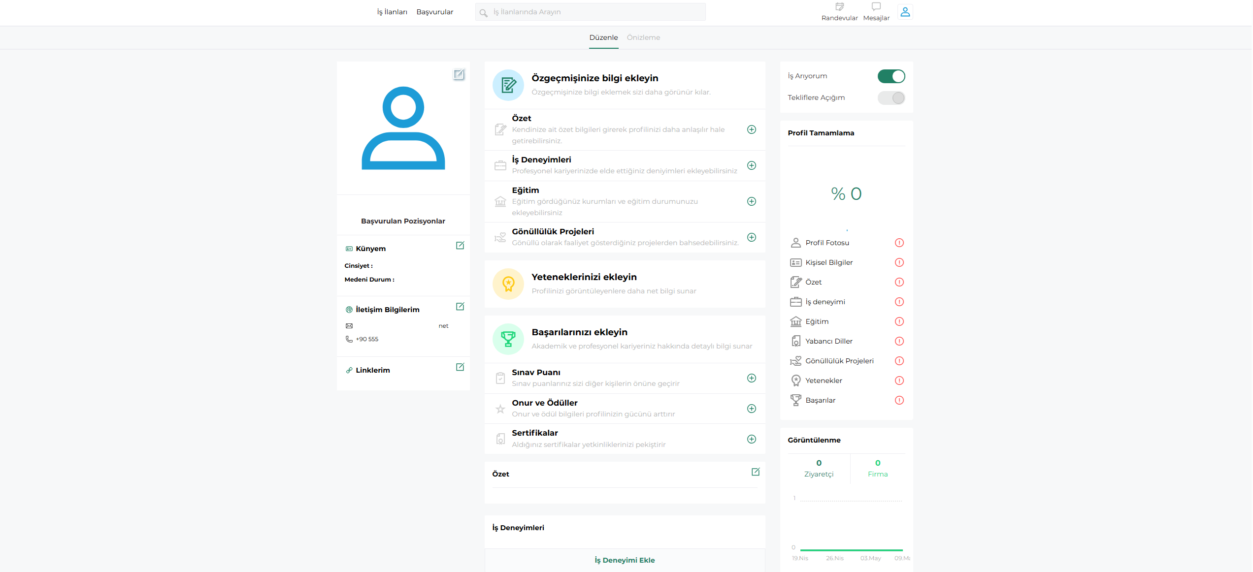 YMC İK Yazılımı Dashboard Genel Bakış - Personel Yönetimi Ana Ekran