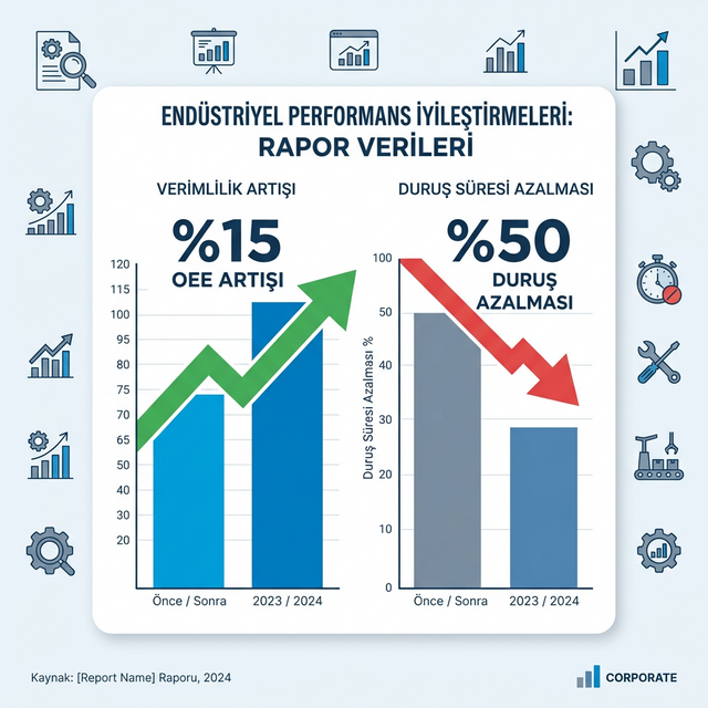 Dijital Üretimin OEE Performansına Rakamlarla Etkisi McKinsey Araştırma Raporlarına Göre %15 OEE Artışı ve Duruşların Azalmasını Gösteren İstatistik