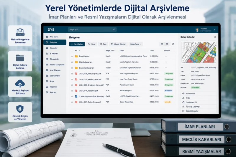 belediyelerde dijital arşiv imar planları ve ruhsat belgeleri yönetimi