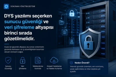 DYS seçerken doküman yönetim sisteminde veri güvenliği ve şifreli sunucu kontrolü