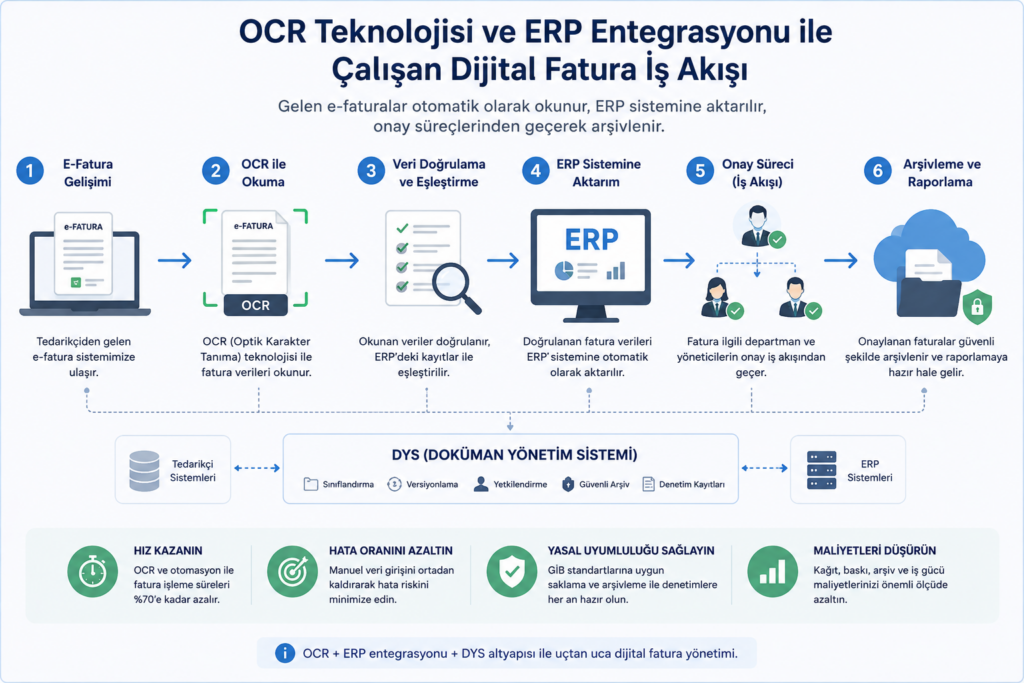 Gelişmiş fatura arşivleme sistemi ve ERP entegrasyonu ile fatura iş akışı