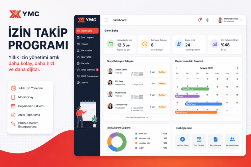 izin takip programı ve yıllık izin yönetim ekranı şeması