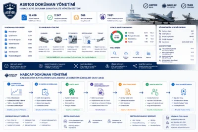 AS9100 doküman yönetimi ve havacılık kalite kontrol şeması