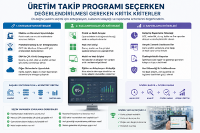 Üretim takip yazılımı seçimi kritik kriterler tablosu