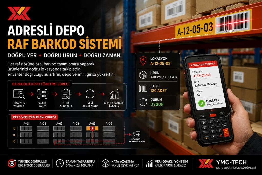 depo otomasyonu barkodlu raf adresi ve envanter yerleşim planı