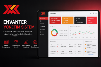 Envanter yönetim sistemi kurumsal dashboard paneli ve stok analitiği ekranı