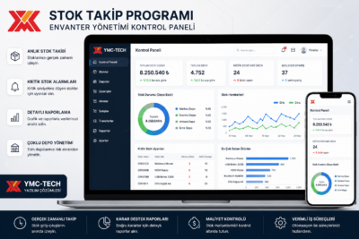 Stok takip programı envanter yönetim sistemi kontrol paneli