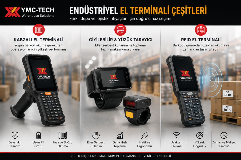endüstriyel android el terminali, giyilebilir barkod okuyucu ve rfid terminal çeşitleri