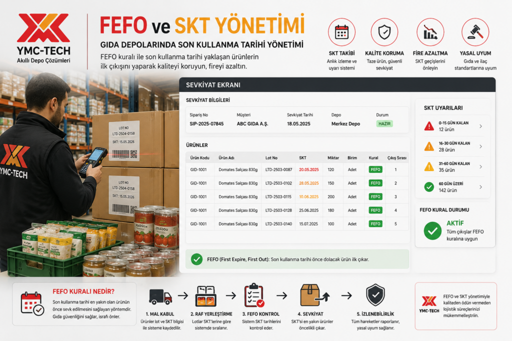 gıda depolarında fefo kuralı ve skt yönetimi