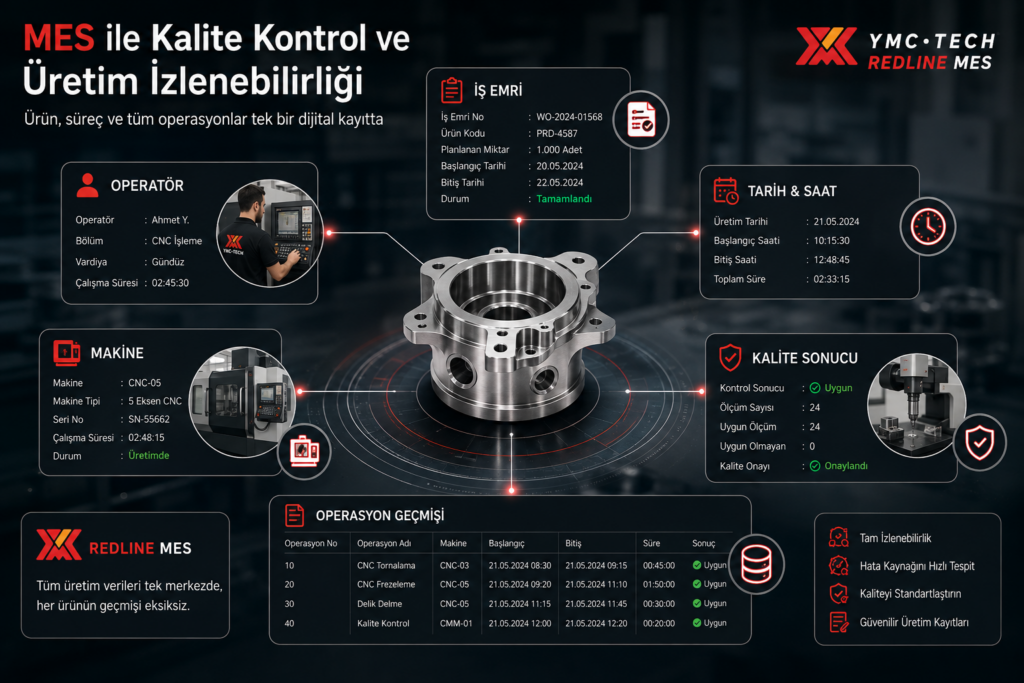 mes kalite kontrol üretim izlenebilirliği ve ürün geçmişi