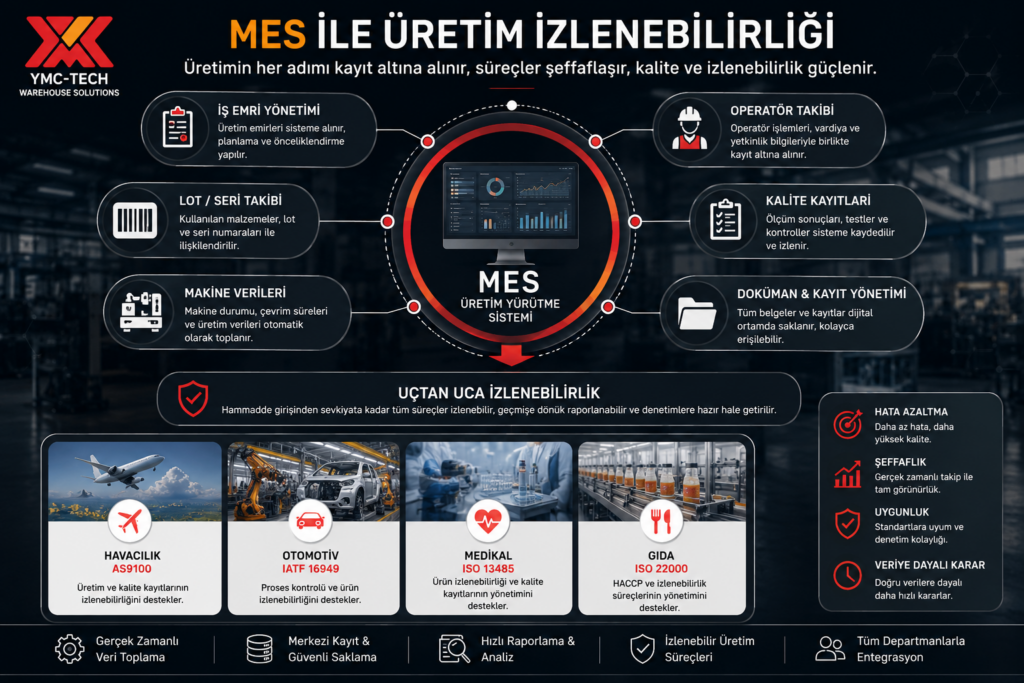 MES kalite standartları ve üretim izlenebilirliği