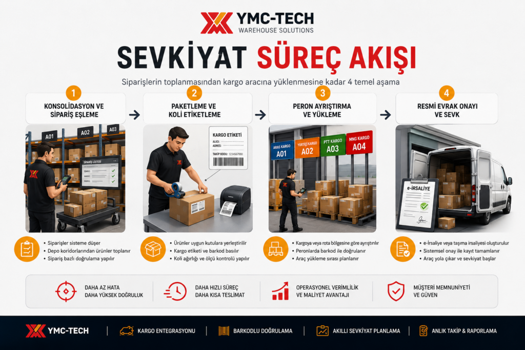 depo çıkış sevkiyat süreç akışı konsolidasyon ve paketleme